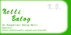 nelli balog business card